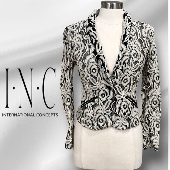 INC International Concepts Women’s Flower Lace Sheer Jacket in the Size Small - Picture 1 of 12